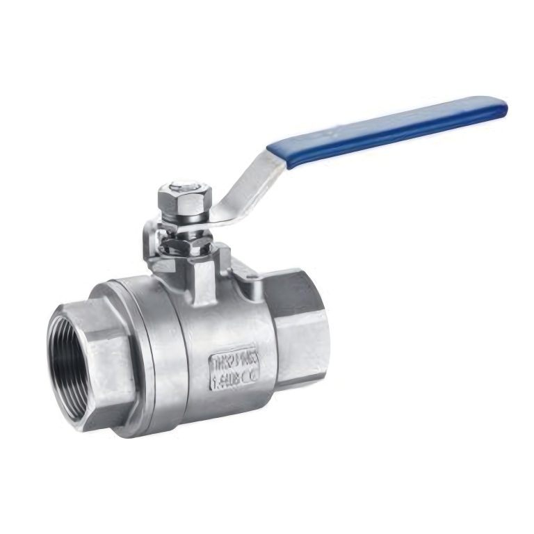 T23两片式螺纹球阀高清 白底方形